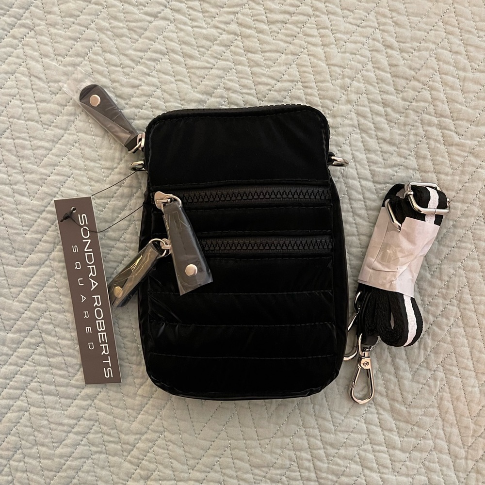 Sondra Roberts Squared Nylon Convertible Cellphone Crossbody